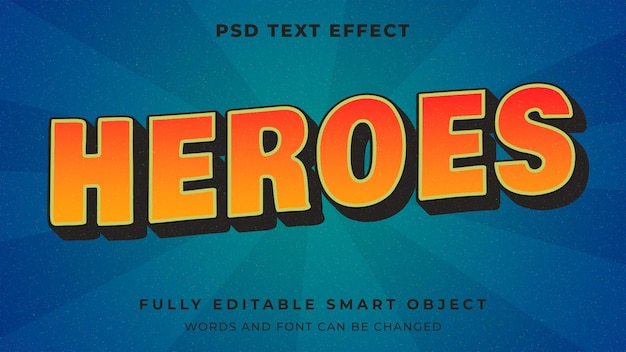 PSD classic super hero graphic style editable text effect