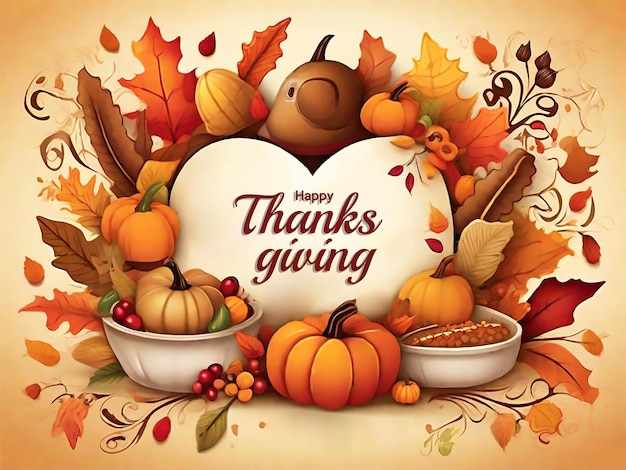 Classic thanksgiving day background with realistic design