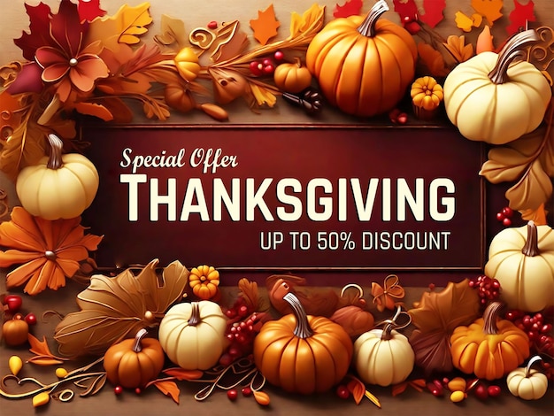 Classic thanksgiving day background with realistic design