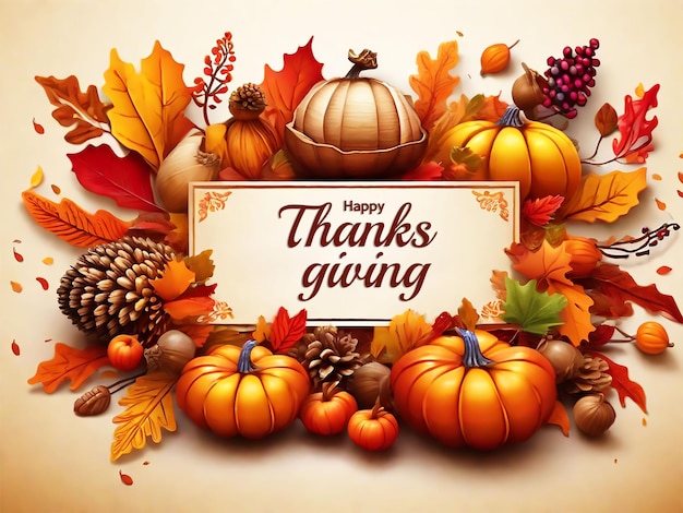 Classic thanksgiving day background with realistic design