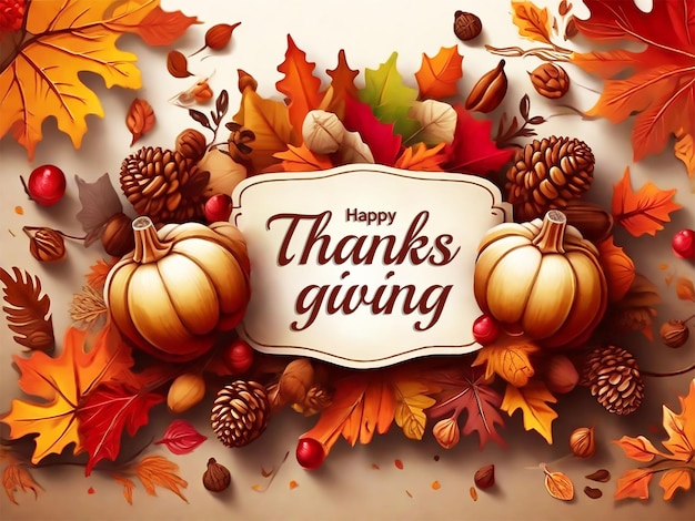 Classic thanksgiving day background with realistic design