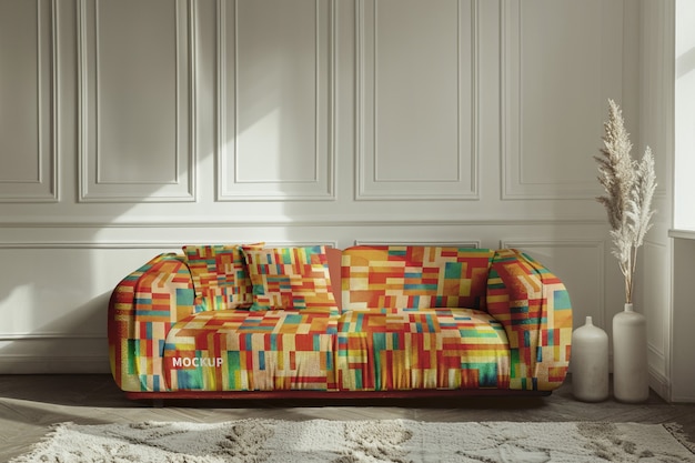 Classic-upholstery sofa  mockup