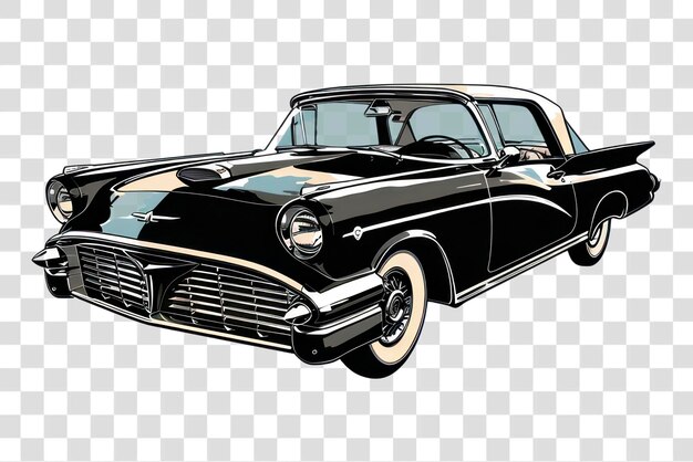 PSD classic vintage black car illustration