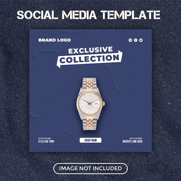 Classic watch brand product social media post banner template Premium Psd