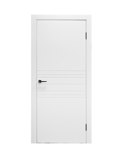 Classic white door with stripe design front view ral 9003