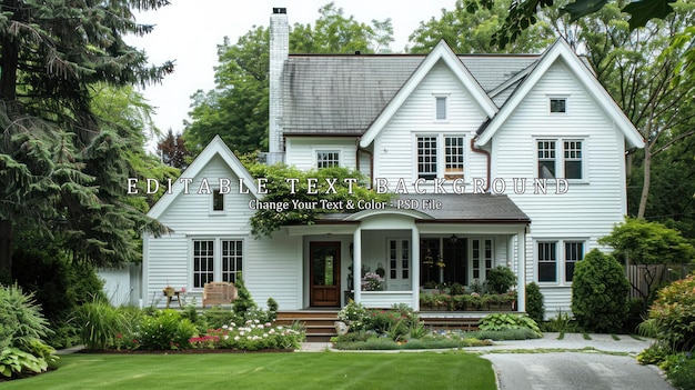 Classic White House with Green Lawn