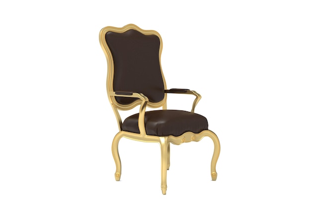 Classical vintage armchair on white background Luxury brown Leather chairs Furniture Collection