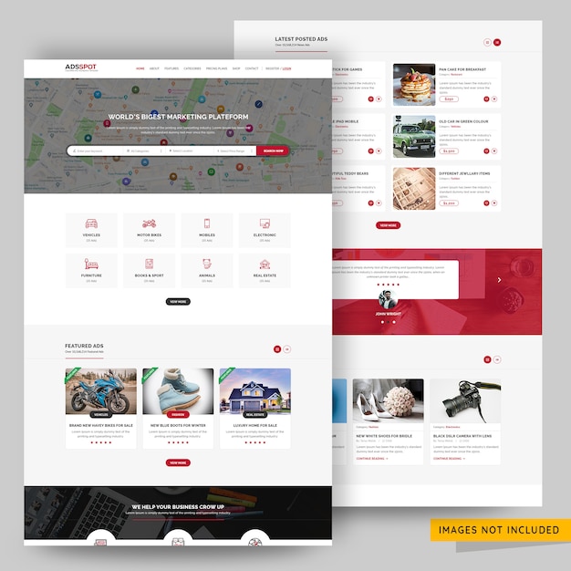 Classified ads posting website psd template