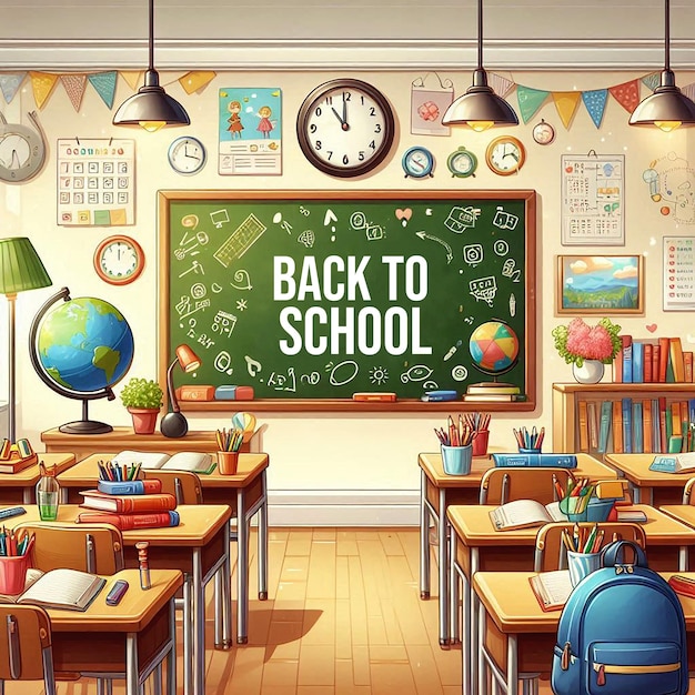 PSD classroom of back to school back to school background template