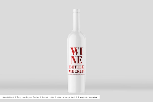 Clay Wine Bottle Mockup Front View