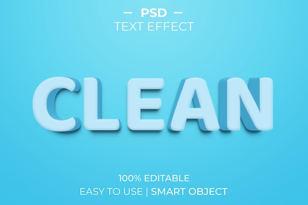 Clean 3d text effect style