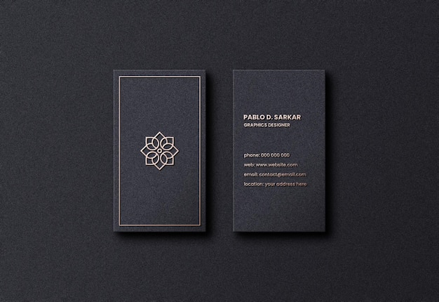 Clean black business card mockup Premium Psd