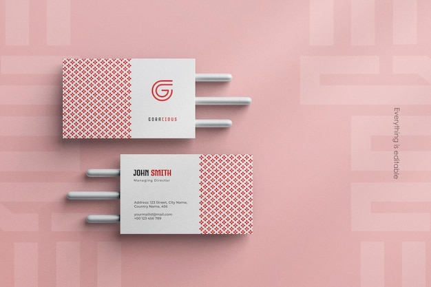 Clean business card mockup isolated