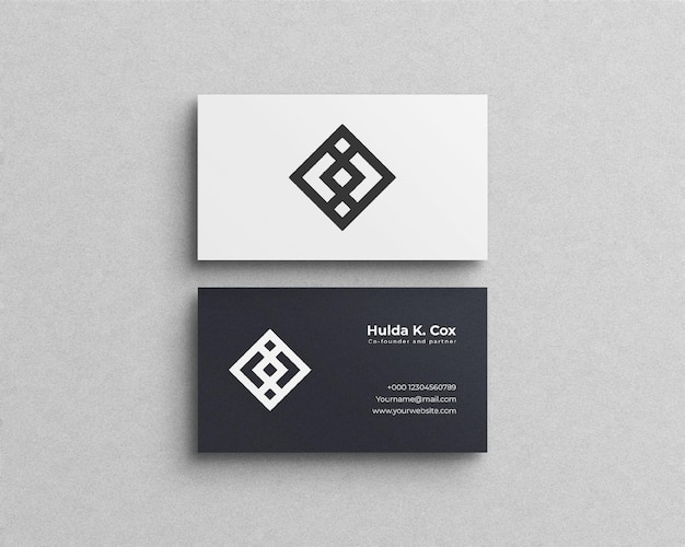 Clean business card mockup and white background