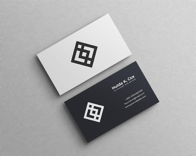 Clean business card mockup and white background