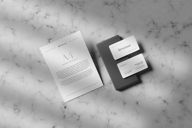 Clean business card with paper mockup design