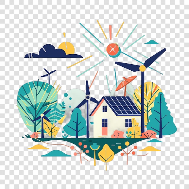 PSD clean energy solution realistic photo isolated on transparent background