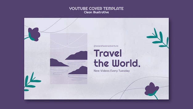 Clean illustrative youtube cover template