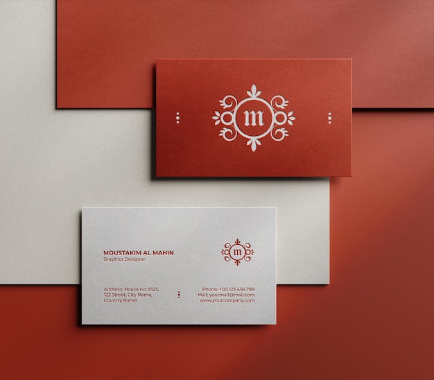 Clean luxury business card mockup