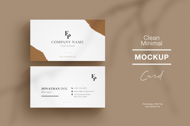 Clean minimal business card mockup