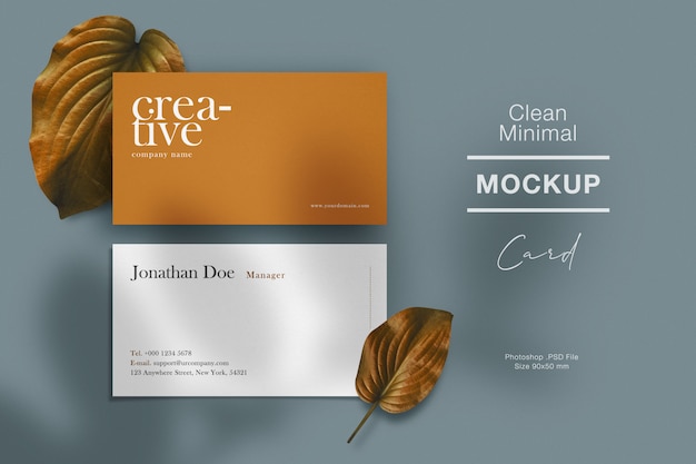 Clean minimal business card mockup