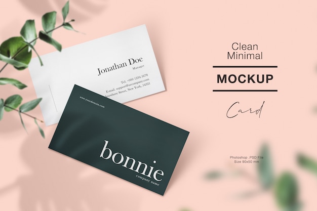 Clean minimal business card mockup 