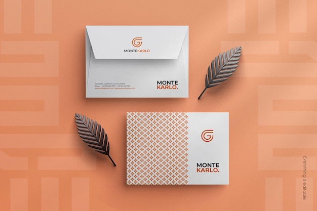 Clean minimal corporate envelope mockup in c6 size custom scene creator