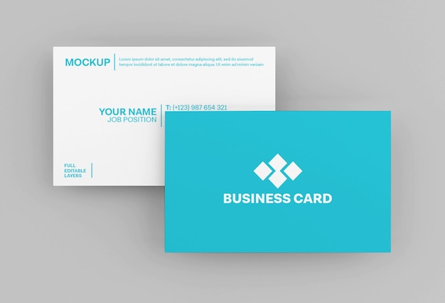 Clean minimal paper business card mockup