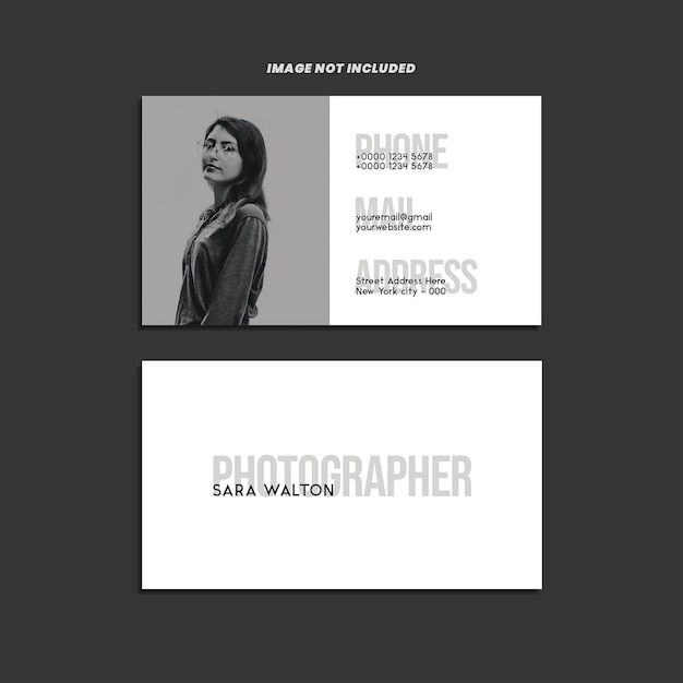 Clean Minimal Photographer Visiting Card Template