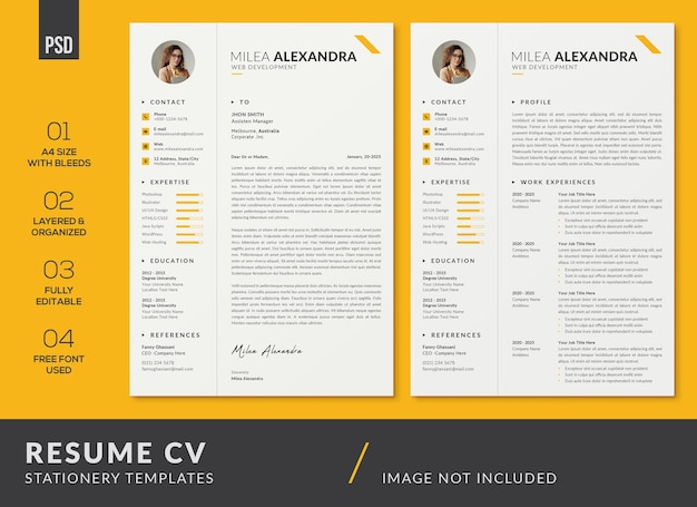 Clean Minimalist Resume CV Design Templates