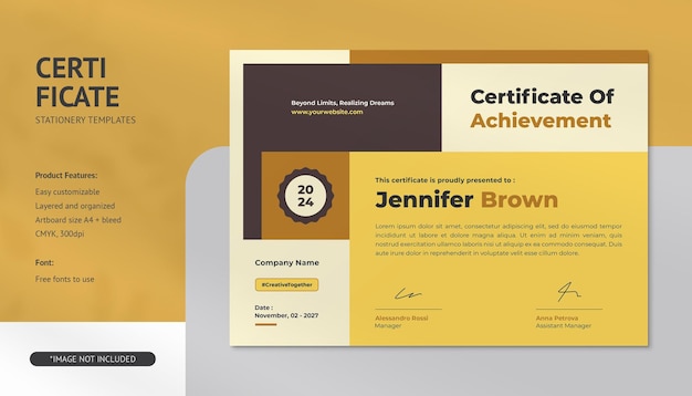 Clean Modern and Professional Certificate