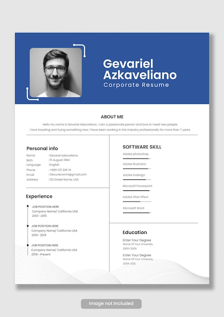 Clean and modern resume or cv template design