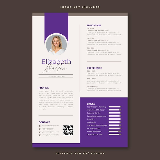 Clean and modern resume or cv template