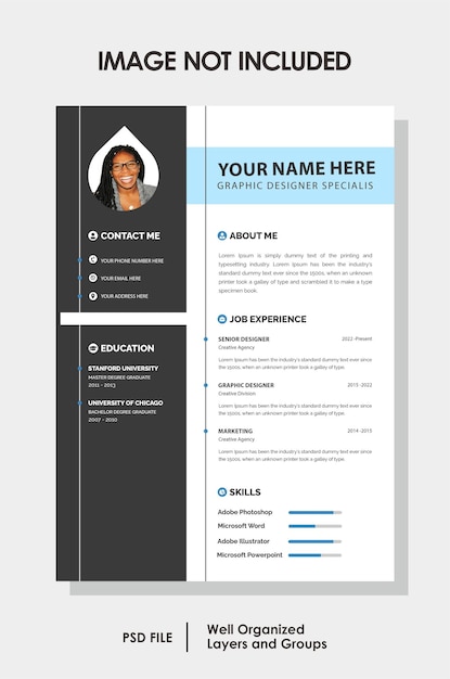 Clean modern resume or cv template