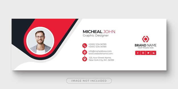 Clean and simple email signature or email footer and personal facebook cover template