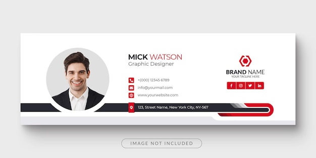 Clean and simple email signature or personal facebook cover template