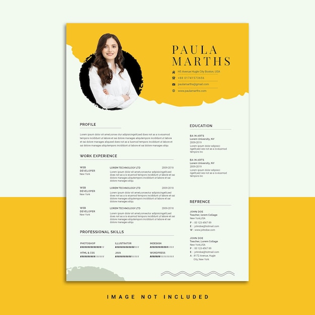 Clean and Simple Modern Minimal resume or CV design template