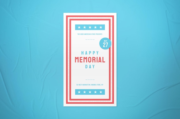 Clean Simple Pastel Memorial Day Instagram Story