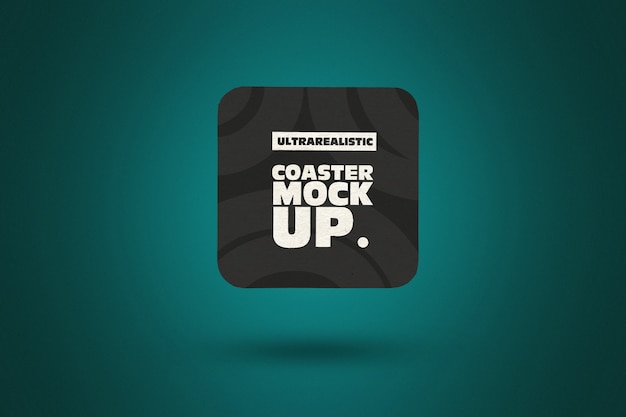 Clean Square Coaster Mockup