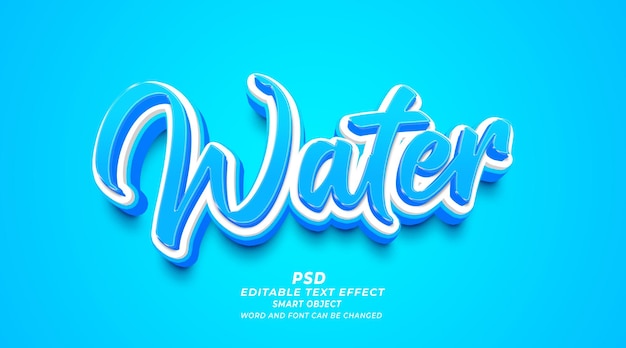 Clean Water 3d Editable Text Effect Photoshop PSD Template