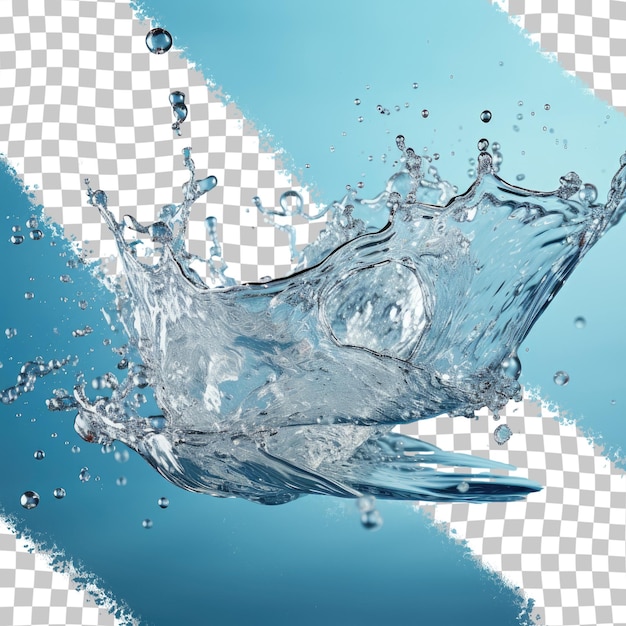 Clean water splashes isolated on a transparent background