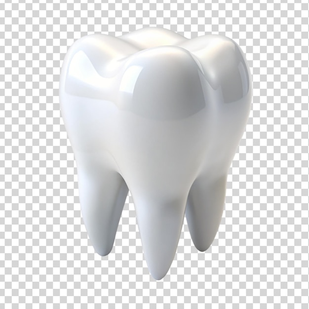 Clean white tooth 3d Isolated on transparent background