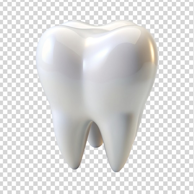 Clean white tooth 3d Isolated on transparent background