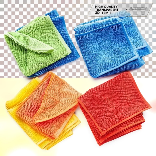 PSD cleaning cloths cloths used for cleaning various surfaces on transparent background