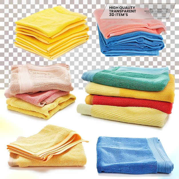 PSD cleaning cloths cloths used for cleaning various surfaces on transparent background