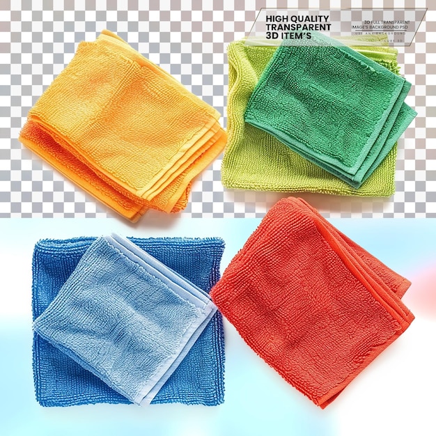 PSD cleaning cloths cloths used for cleaning various surfaces on transparent background