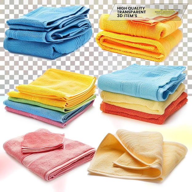 PSD cleaning cloths cloths used for cleaning various surfaces on transparent background