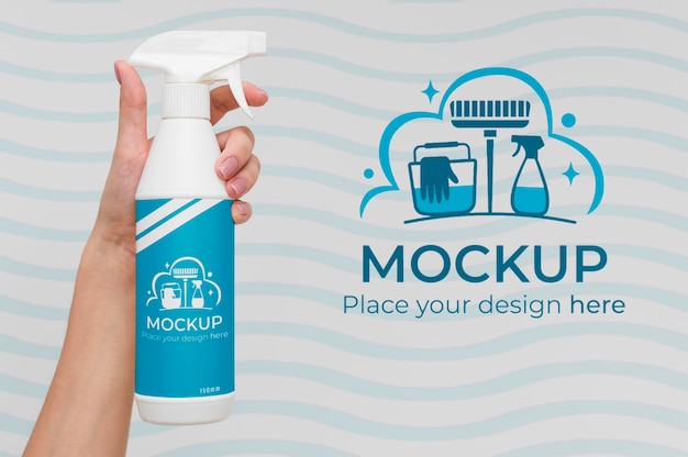 Cleaning product with mock-up packaging