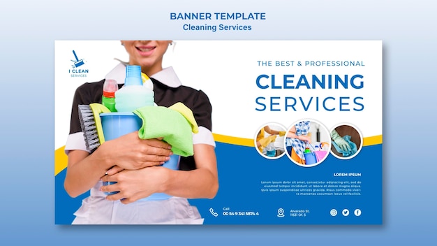 Cleaning service concept banner template