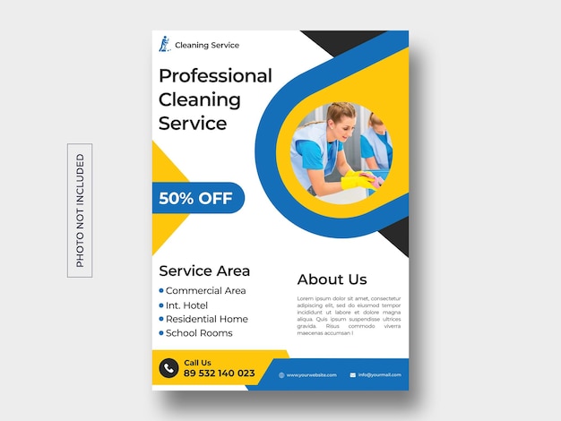 Cleaning service concept flyer template